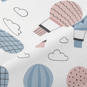 Blue And Pink Pattern Hot Air  Piqué