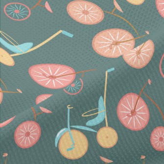 Colorful Retro Bicycle Piqué