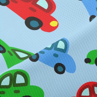 Cartoon Doodle Car Piqué