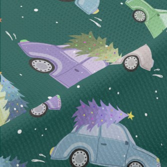 Colorful Cars And Christmas Tr Piqué