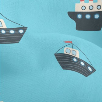 Ship Sailing On The Sea Lightweight Performance Linen