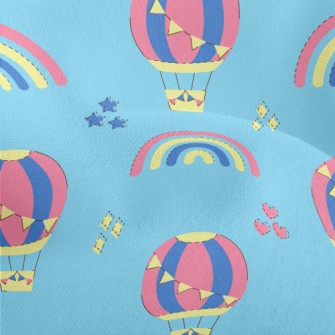 Cute Hot Air Flying In The Air Lightweight Performance Linen