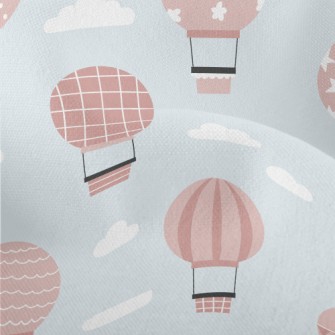 Pink Pattern Hot Air Balloon Lightweight Performance Linen