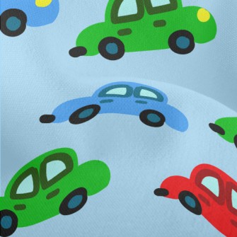 Cartoon Doodle Car Lightweight Performance Linen