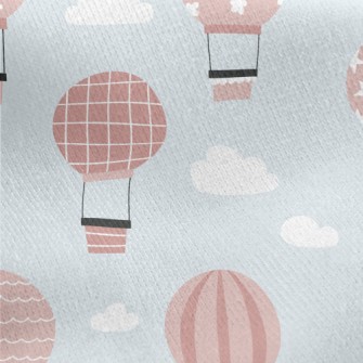 Pink Pattern Hot Air Balloon Jersey Backed Fleece