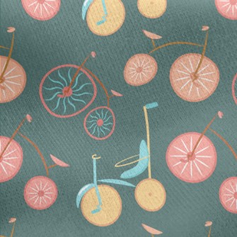 Colorful Retro Bicycle Jersey Backed Fleece