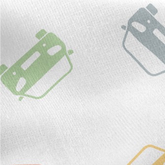 Colored Car Silhouettes Jersey Backed Fleece