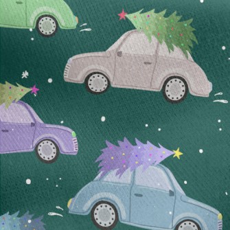 Colorful Cars And Christmas Tr Jersey Backed Fleece