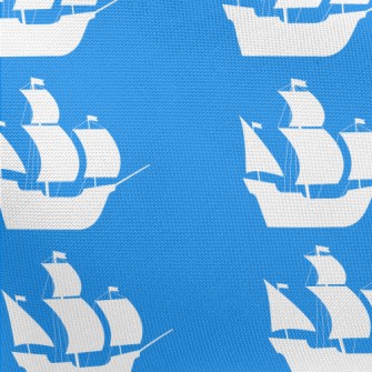 White Pirate Ship Silhouette Pongee
