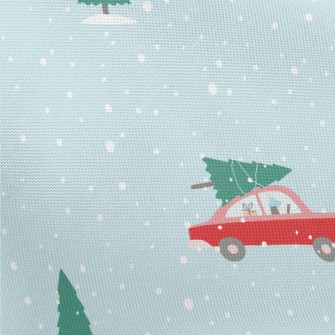 Christmas Tree And Red Car Pongee