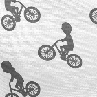 Children Riding Bicycles Silho Pongee