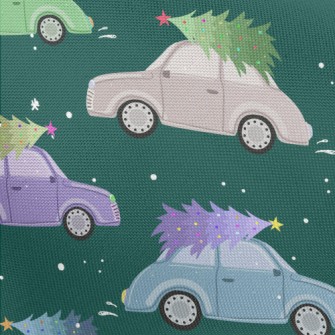 Colorful Cars And Christmas Tr Pongee