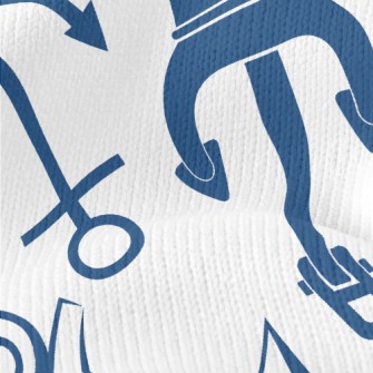 Vintage Nautical Anchor Stretch Jersey