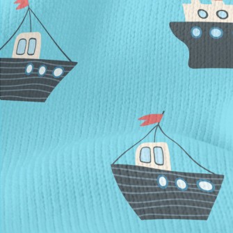 Ship Sailing On The Sea Stretch Jersey