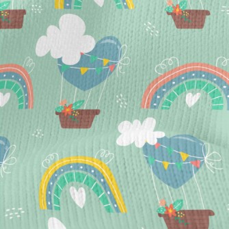 Love Hot Air Balloon And Rainb Stretch Jersey