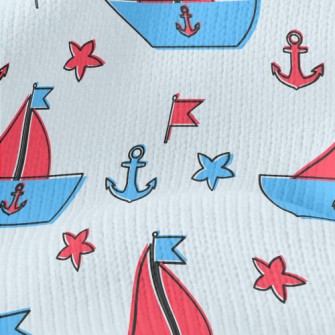 Cute Sailboat Doodle Stretch Jersey