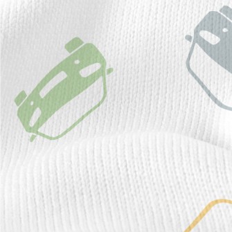 Colored Car Silhouettes Stretch Jersey