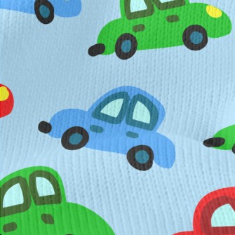 Cartoon Doodle Car Stretch Jersey