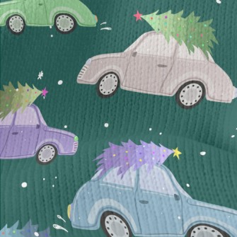 Colorful Cars And Christmas Tr Stretch Jersey