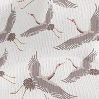 Chinese Traditional White Cran Stretch Jersey