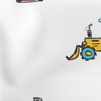 Cartoon Construction Vehicles Lightweight Cotton Poplin