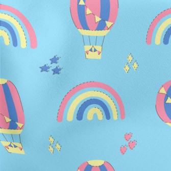 Cute Hot Air Flying In The Air Lightweight Cotton Poplin