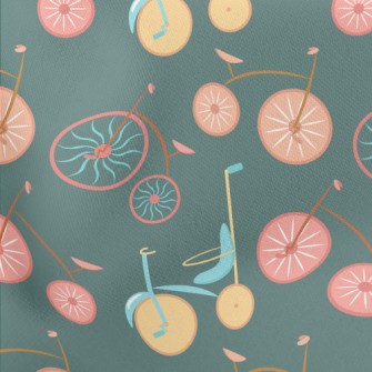 Colorful Retro Bicycle Lightweight Cotton Poplin