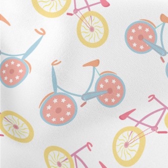Colorful And Cute Bicycle Lightweight Cotton Poplin