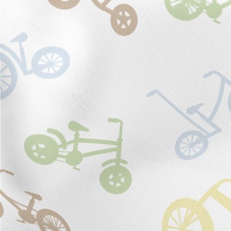 Colorful Bicycle Silhouette Lightweight Cotton Poplin
