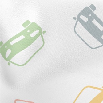 Colored Car Silhouettes Lightweight Cotton Poplin