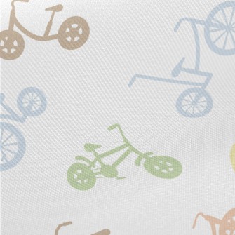 Colorful Bicycle Silhouette Midweight Cotton Poplin