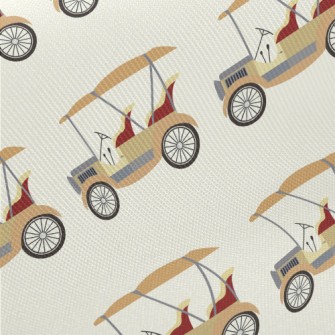 Vintage Golf Cart Midweight Cotton Poplin