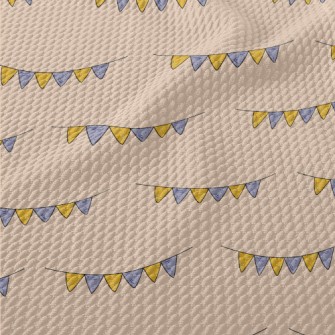 Hand Drawn Decorative Flags Birdseye Piqué