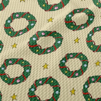 Christmas Wreath Decoration Birdseye Piqué