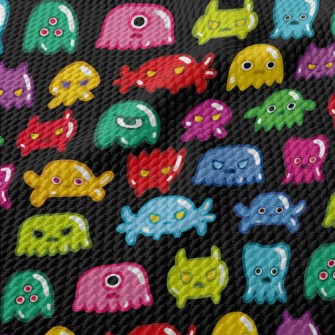 Colorful Jelly Monster Birdseye Piqué