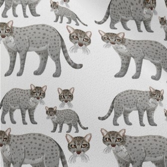 Cartoon Gray Fishing Cat Chiffon