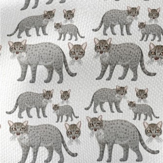 Cartoon Gray Fishing Cat Waterproof Canvas