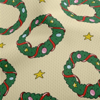 Christmas Wreath Decoration Athletic Mesh Flat Back