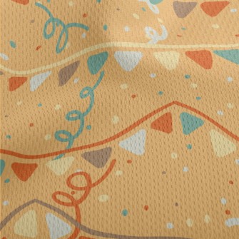 Hand Drawn Festive Decorations Athletic Mesh Flat Back