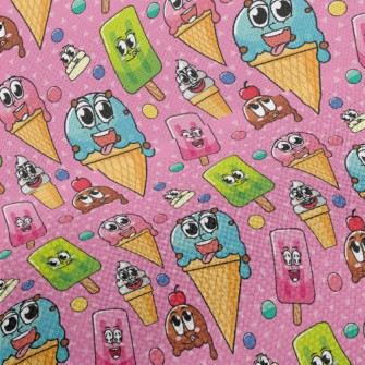 Cartoon Expression Ice Cream Performance Linen