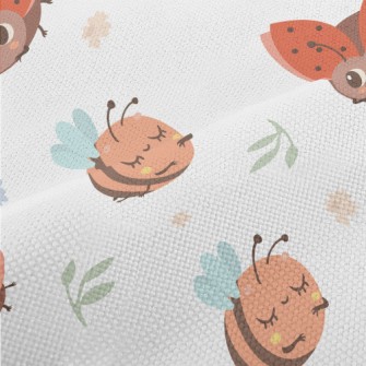 Cute Ladybug And Sunflower Performance Linen