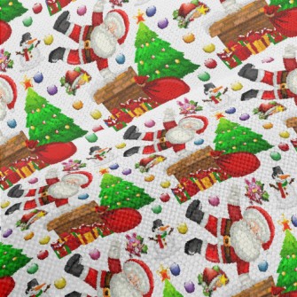 Santa Claus Climbing The Chimn Performance Linen
