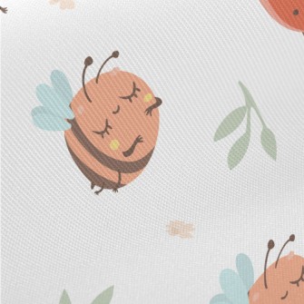 Cute Ladybug And Sunflower Twill