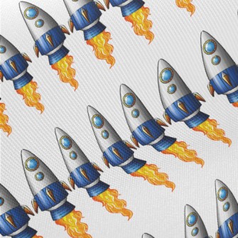 Cartoon Rocket Launch Twill