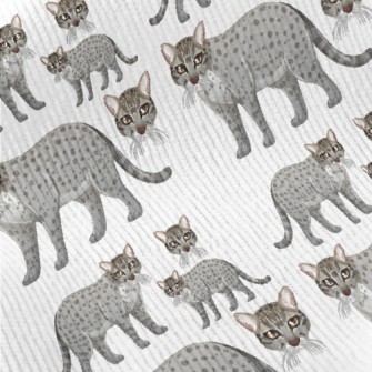 Cartoon Gray Fishing Cat Standard Corduroy