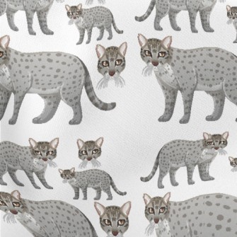 Cartoon Gray Fishing Cat Stretch Ponte