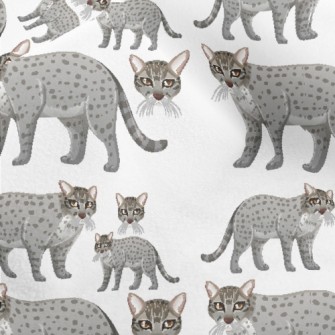 Cartoon Gray Fishing Cat Micro Fleece