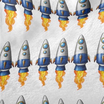 Cartoon Rocket Launch Minky