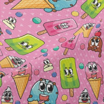 Cartoon Expression Ice Cream Piqué