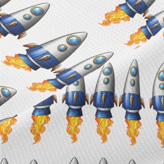 Cartoon Rocket Launch Piqué